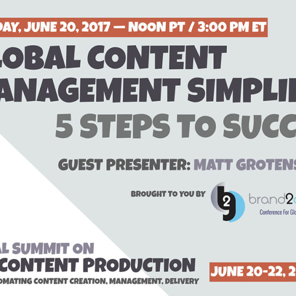 Content Wrangler Virtual summit Global Content Management Simplified