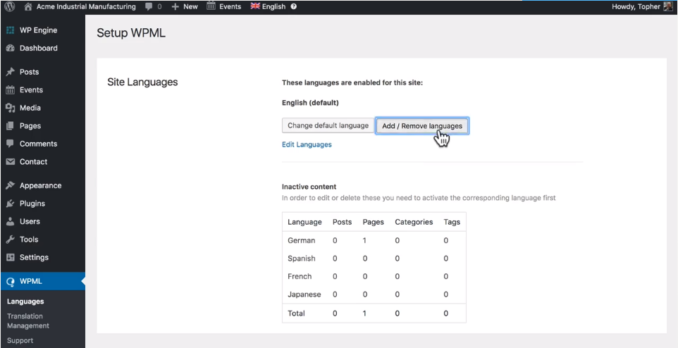 How to Set Up a Multilingual WordPress Site - Add Languages