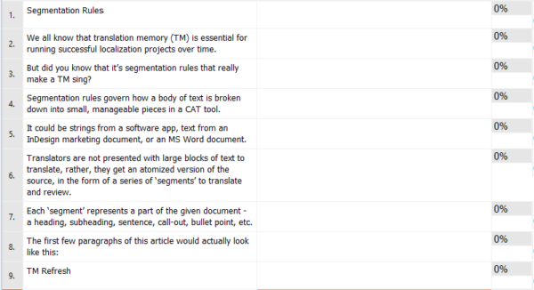 Managing Translation with Segmentation Rules - Sentence Based Rules