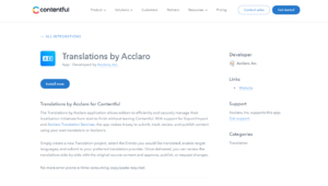 Translations by Acclaro for Contentful - Marketplace